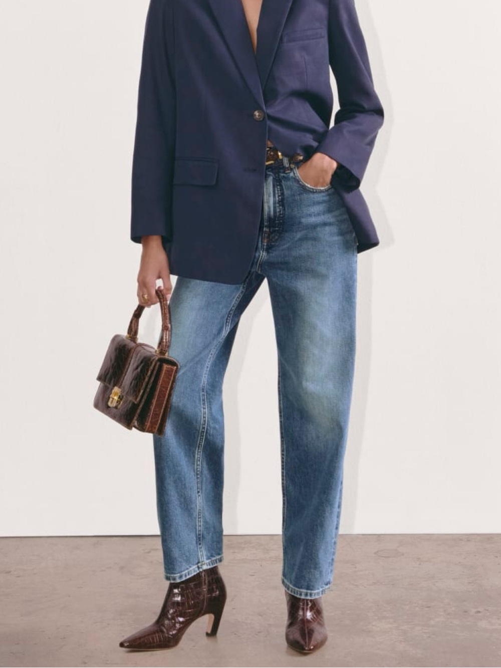 Everlane The Way High Straight Leg Woman’s Jeans in Indigo Blue Wash Size 30R
